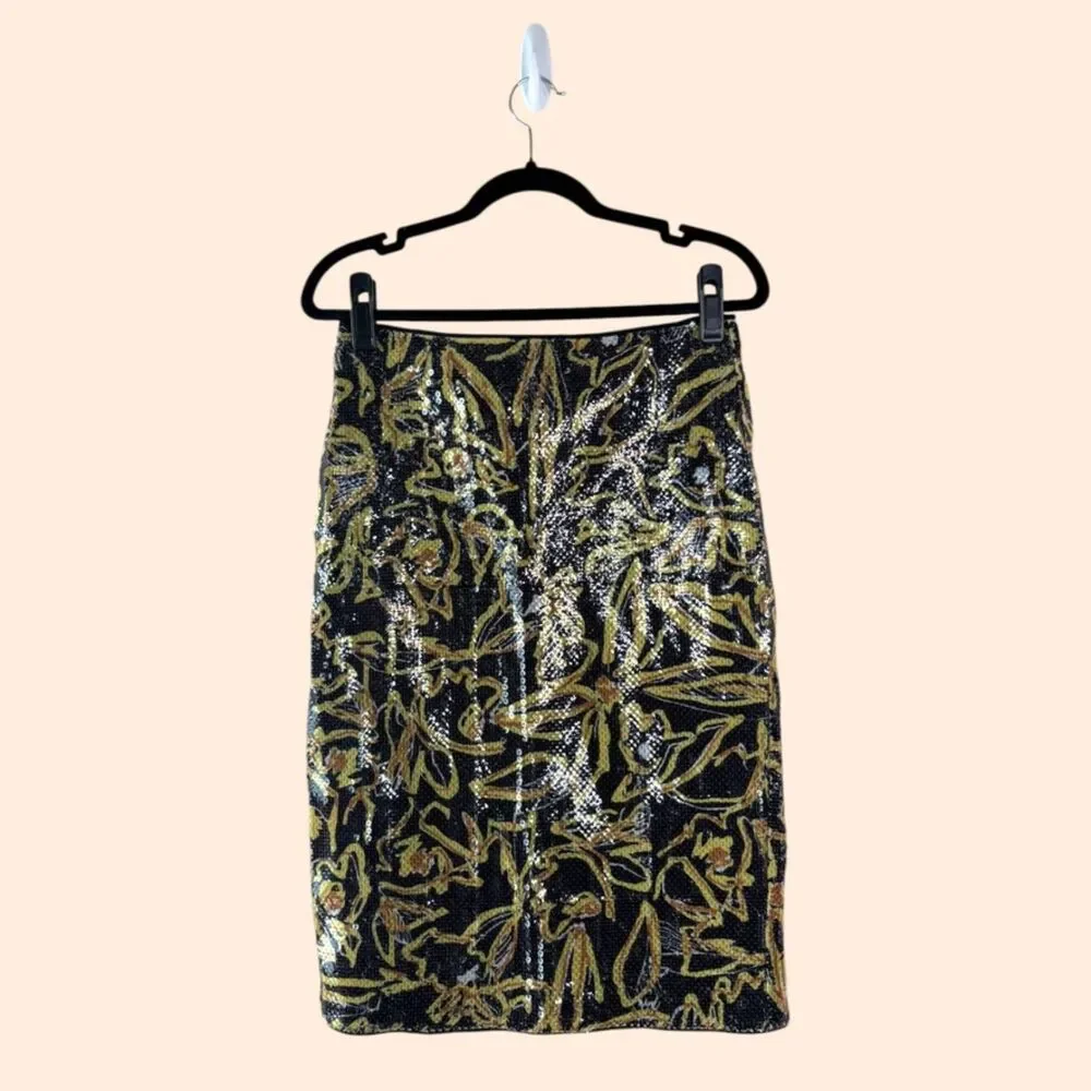 Diane Von Furstenberg Tailored Sequin Pencil Skirt